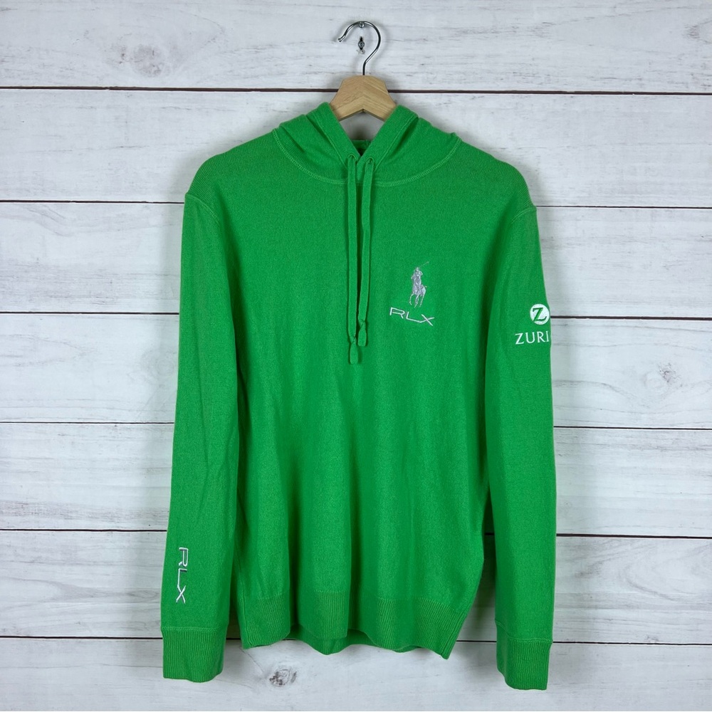 RLX Ralph Lauren Zurich Netjets Golf Cashmere Hooded Sweater Small